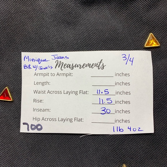 Vintage 90s black straight leg jeans with multicolor bling - Picture 9 of 9